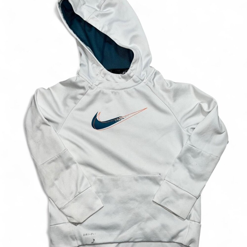 Nike Youth Boys White Dri-Fit Hooded Sweatshirt